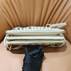 Fendi Handbag Off-White Embellished Leather Gold Hardware