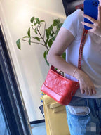 Chanel Gabrielle Hobo Handbag Coral Quilted Leather Gold & Silver Hardware