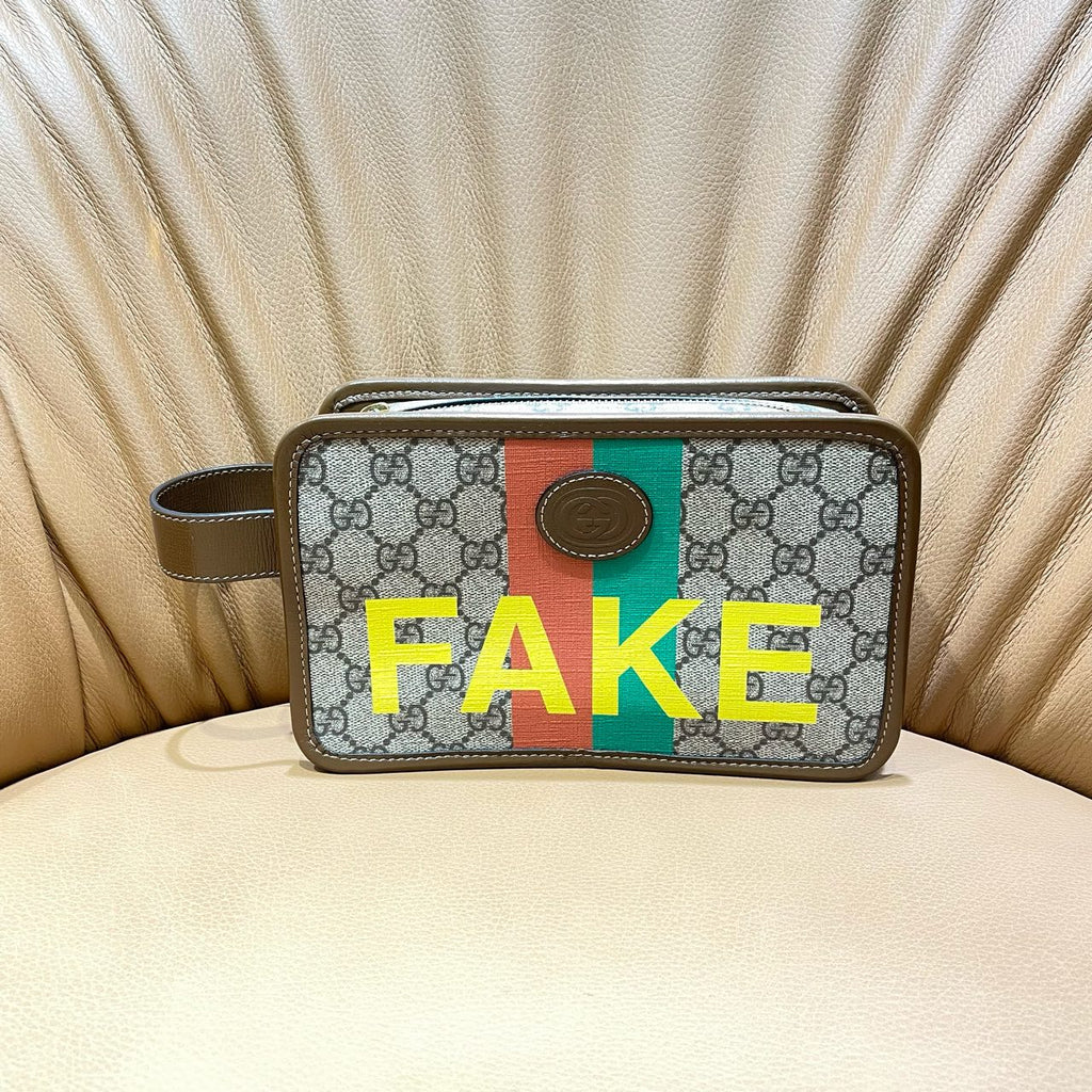 Gucci Clutch Bag Canvas Silver Hardware