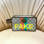 Gucci Clutch Bag Canvas Silver Hardware