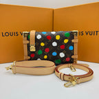 Louis Vuitton Lv X Yk Side Trunk Bag Monogram Canvas Polka Dot Silver Hardware