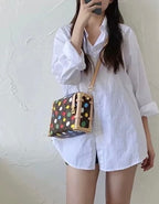 Louis Vuitton Lv X Yk Side Trunk Bag Monogram Canvas Polka Dot Silver Hardware