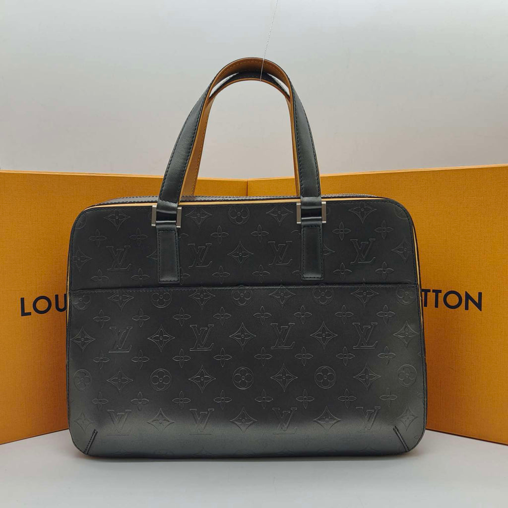 Louis Vuitton Monogram Mat Briefcase Space Gray Silver Hardware