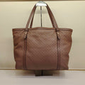 Gucci Microguccissima Tote Bag Brown Leather Gold Hardware