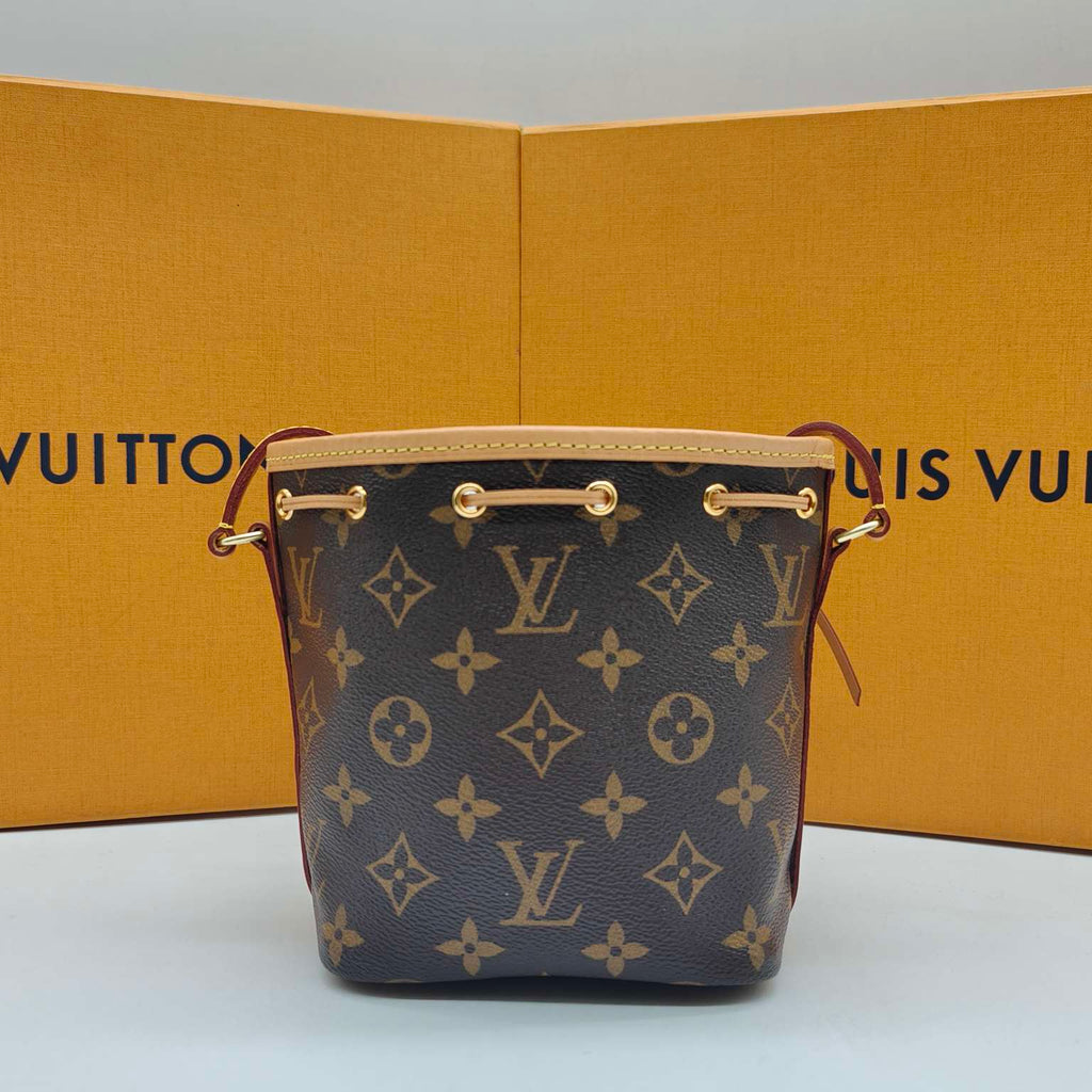 Louis Vuitton Nano Noé Bucket Bag Monogram Canvas Gold Hardware