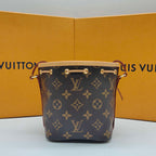 Louis Vuitton Nano Noé Bucket Bag Monogram Canvas Gold Hardware