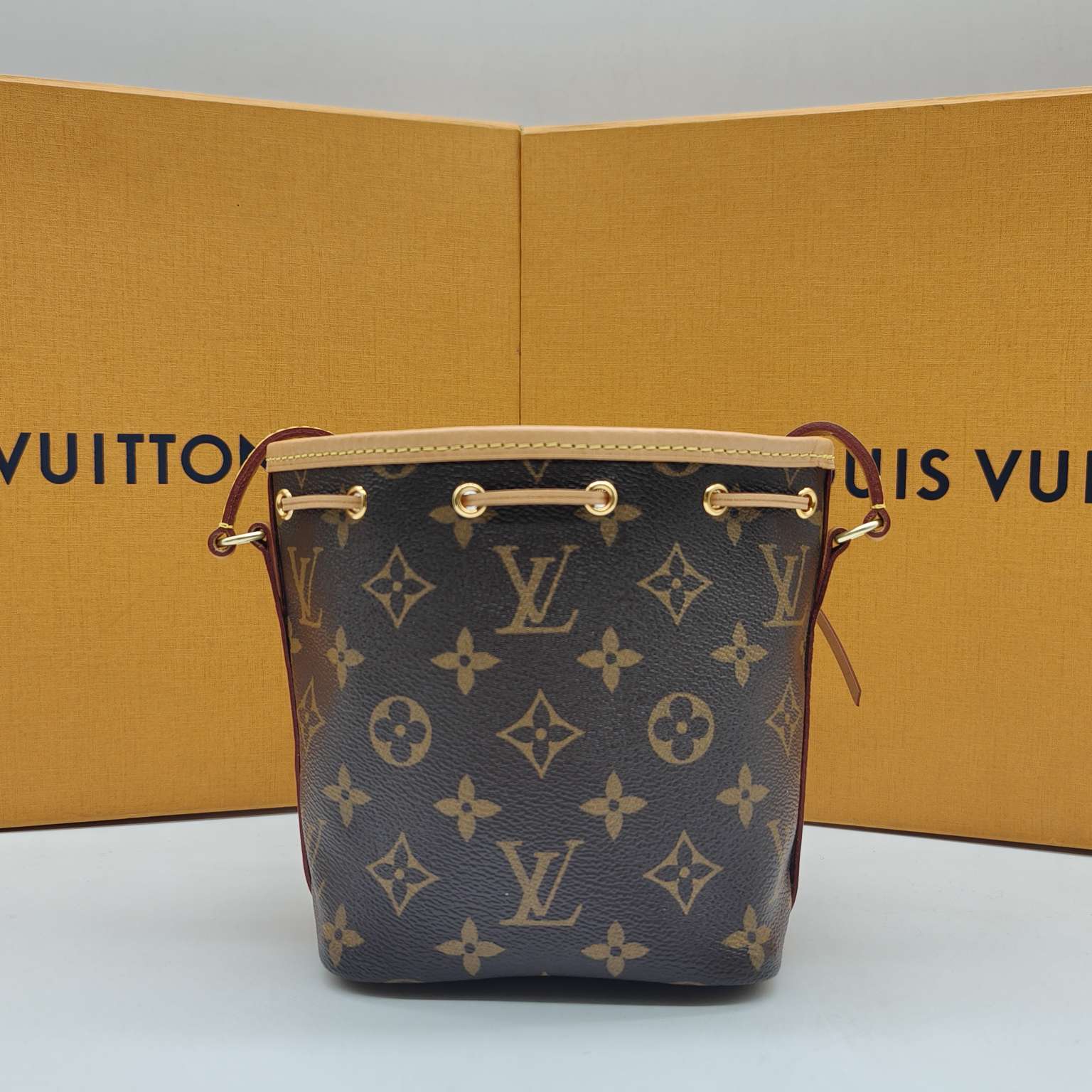 Louis Vuitton Nano Noé Bucket Bag Monogram Canvas Gold Hardware