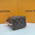 Louis Vuitton Nano Noé Bucket Bag Monogram Canvas Gold Hardware