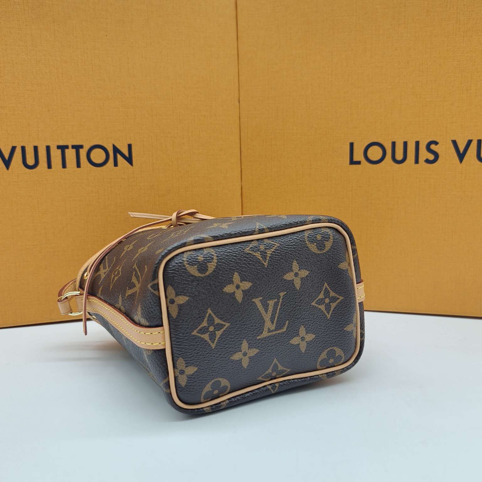 Louis Vuitton Nano Noé Bucket Bag Monogram Canvas Gold Hardware