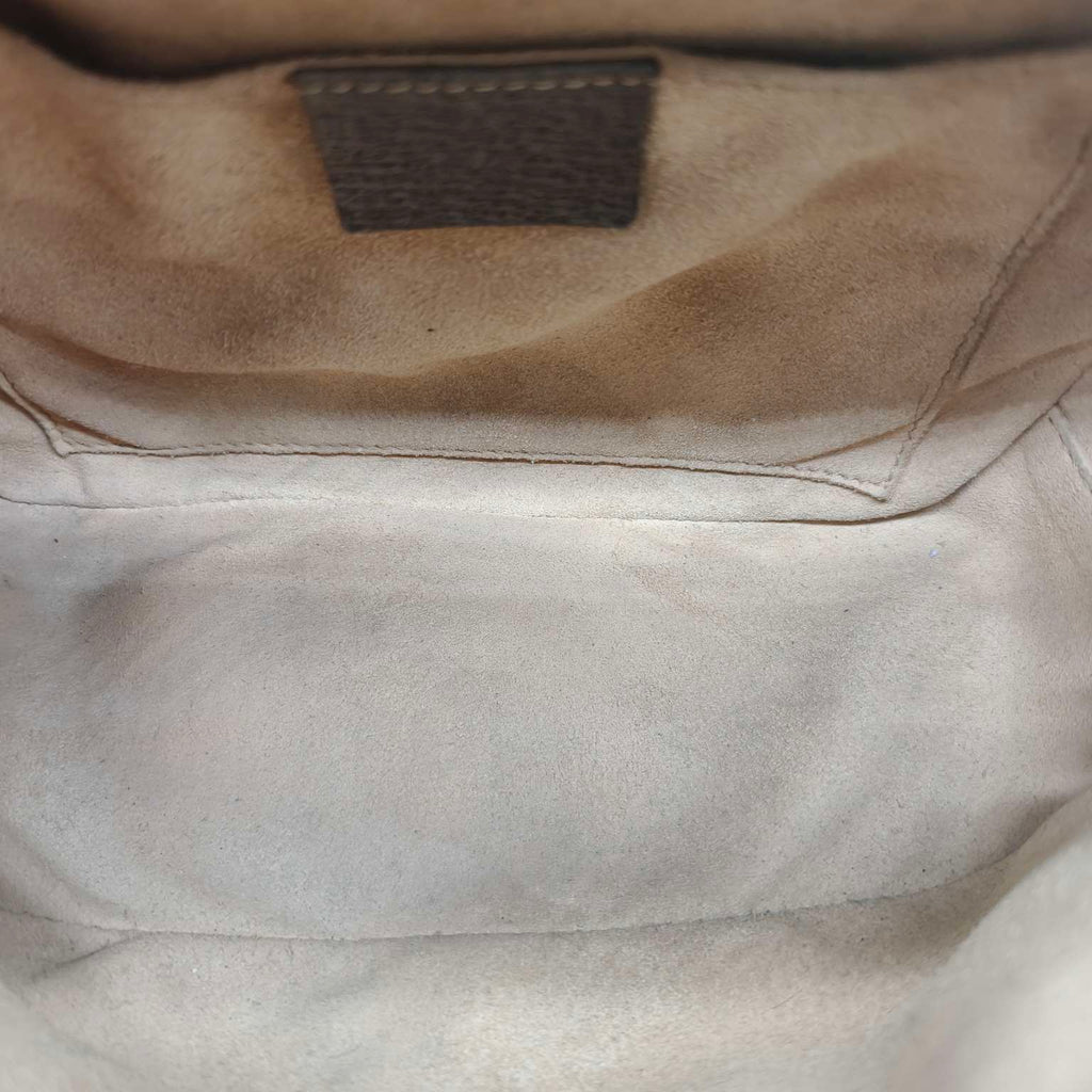 Gucci Ophidia Shoulder Bag GG Supreme Canvas Brown Leather Gold Hardware