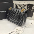 Chanel Reissue Flap Bag Black Chevron Quilted Leather Gold Hardware