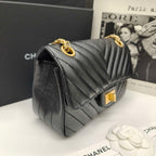 Chanel Reissue Flap Bag Black Chevron Quilted Leather Gold Hardware
