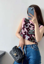 Chanel Classic Square Flap Handbag Black Lambskin Gold Hardware