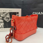 Chanel Gabrielle Hobo Handbag Coral Quilted Leather Gold & Silver Hardware