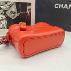 Chanel Gabrielle Hobo Handbag Coral Quilted Leather Gold & Silver Hardware