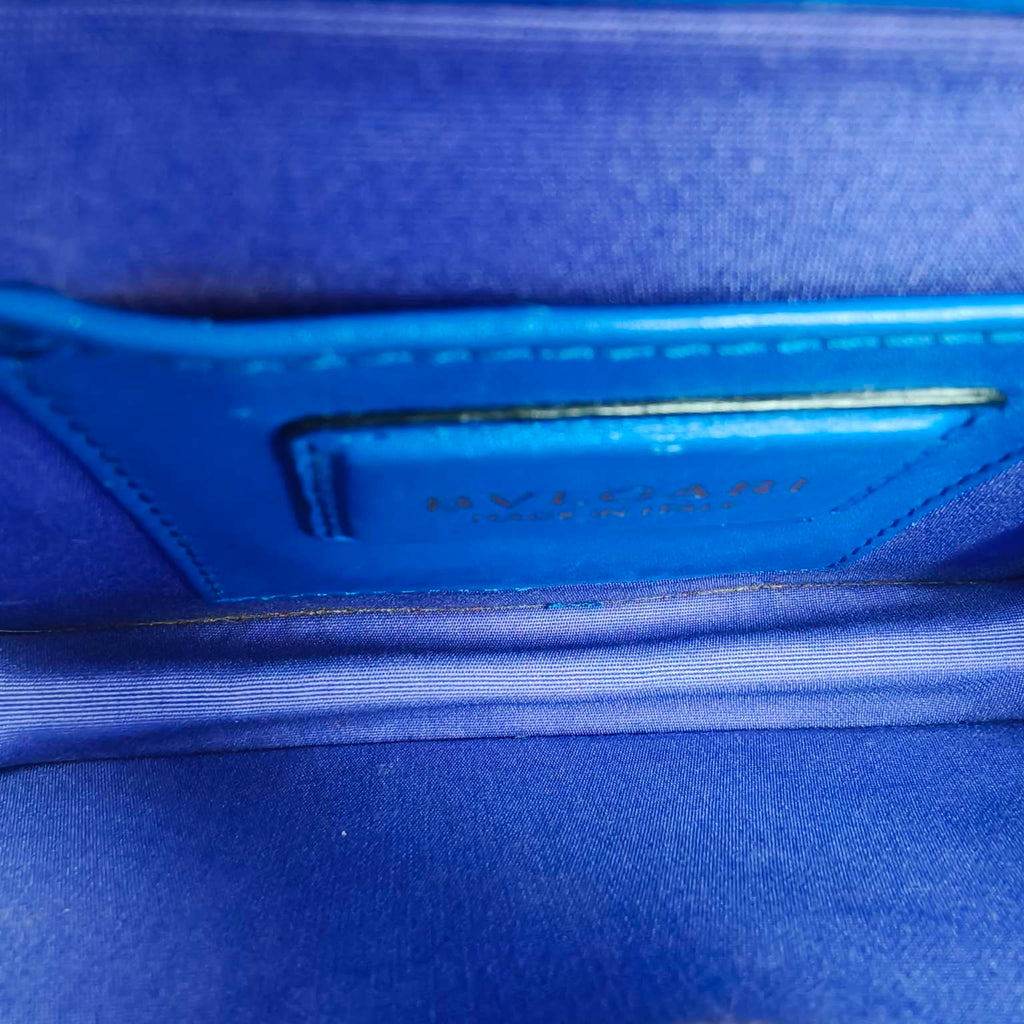 Bvlgari Serpenti Forever Shoulder Bag Royal Blue Leather Gold Hardware