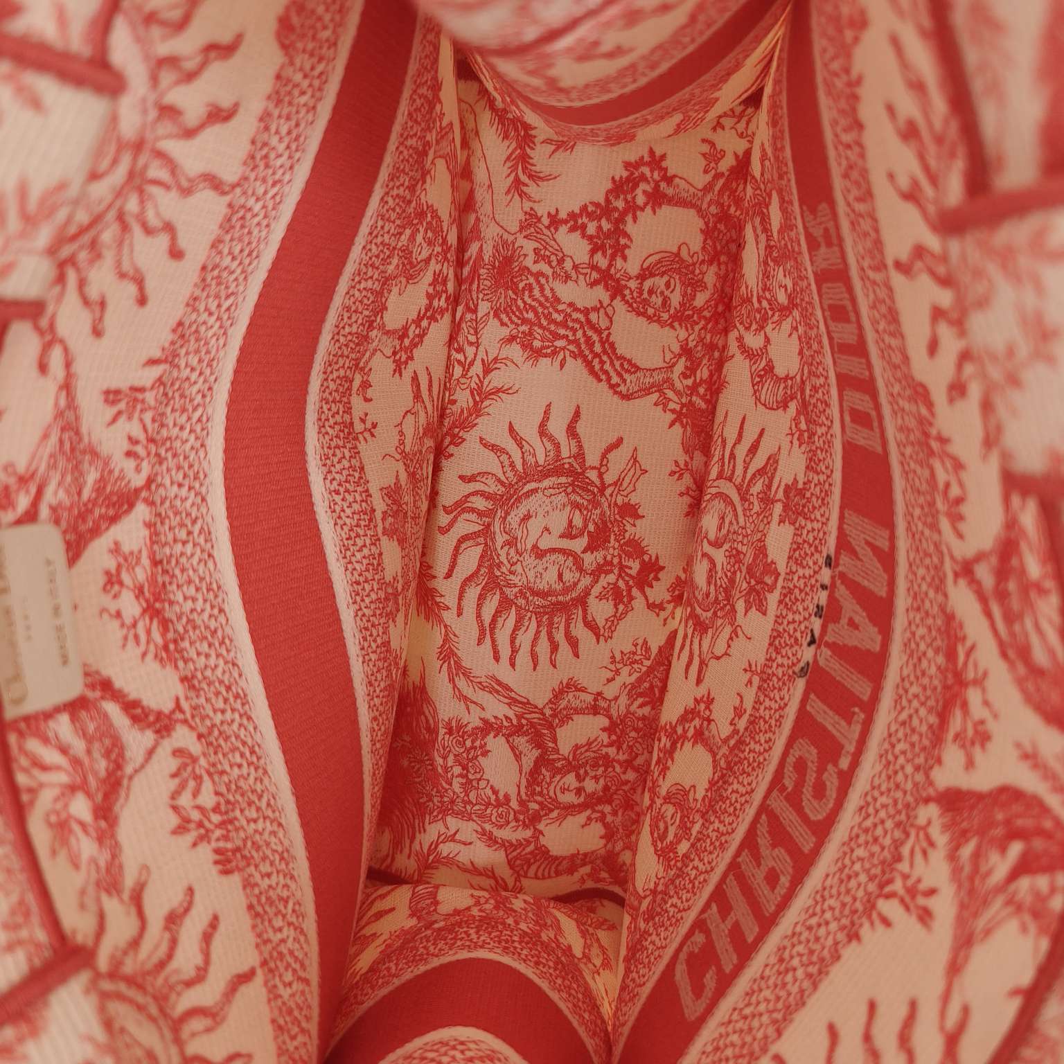 Dior Book Tote Medium Jouy Soleil Canvas Coral Orange Silver Hardware