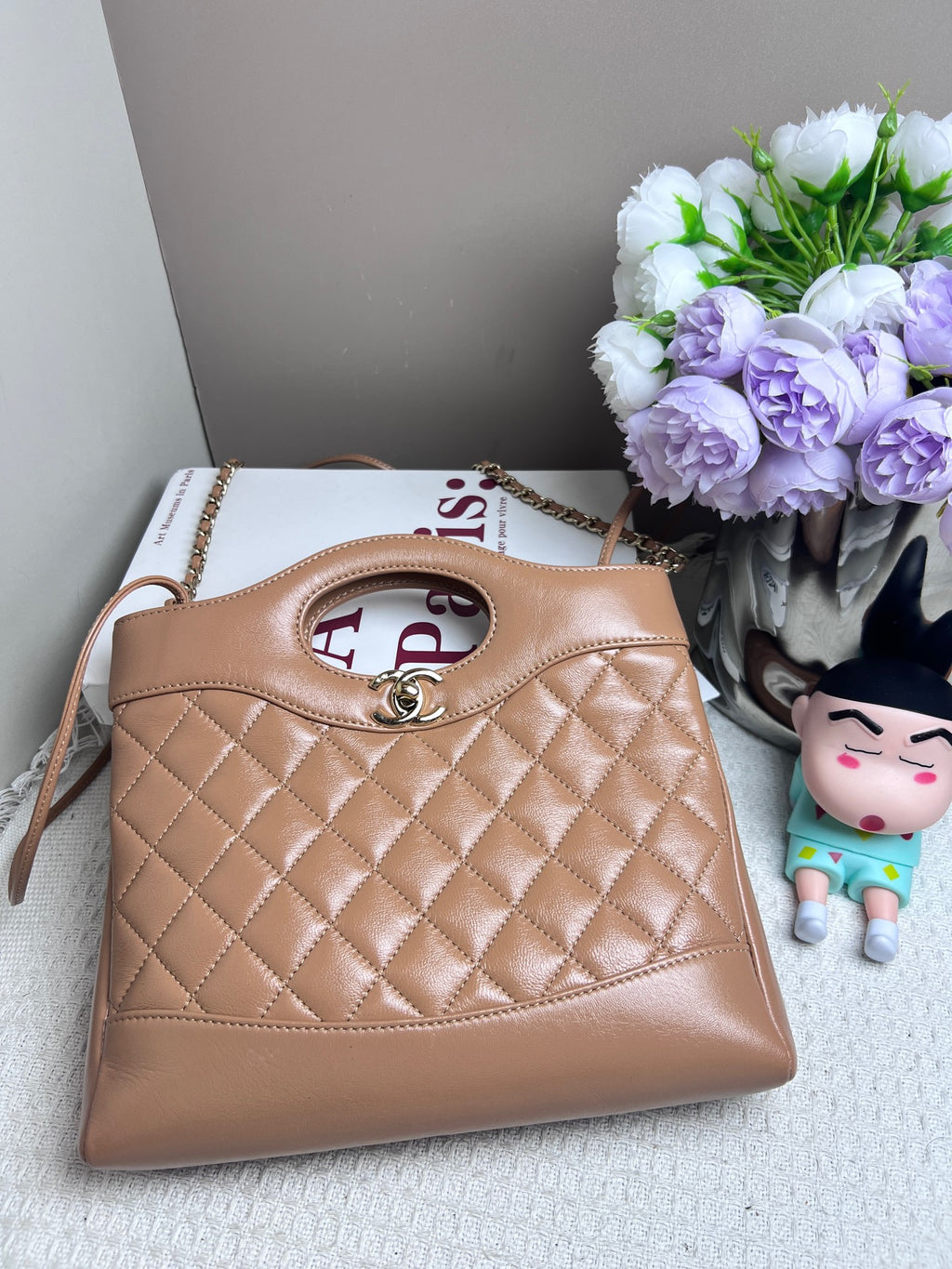 Chanel Quilted Leather Flap Bag Tan/Camel Gold Hardware