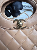 Chanel Quilted Leather Flap Bag Tan/Camel Gold Hardware