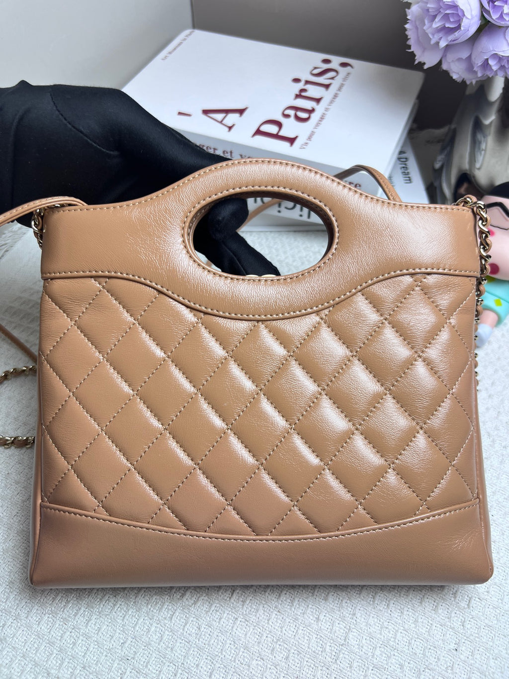 Chanel Quilted Leather Flap Bag Tan/Camel Gold Hardware