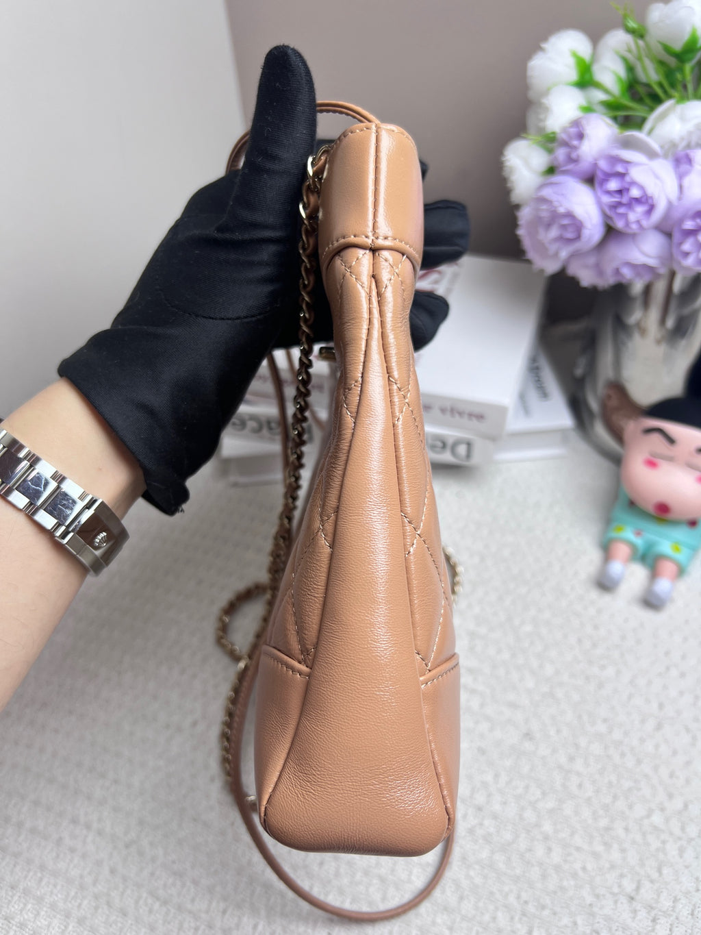 Chanel Quilted Leather Flap Bag Tan/Camel Gold Hardware