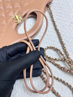 Chanel Quilted Leather Flap Bag Tan/Camel Gold Hardware