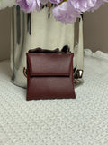 Hermes Bastia Coin Purse Burgundy Epsom Leather Gold Hardware