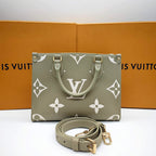 Louis Vuitton Monogram Empreinte Onthego PM Tote Bag Avocado Green Gold Hardware