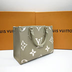 Louis Vuitton Monogram Empreinte Onthego PM Tote Bag Avocado Green Gold Hardware