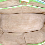 MCM Croc-Embossed Handbag Lime Green Gold Hardware