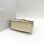 Gucci Sylvie Handbag Cream Leather Gold Hardware