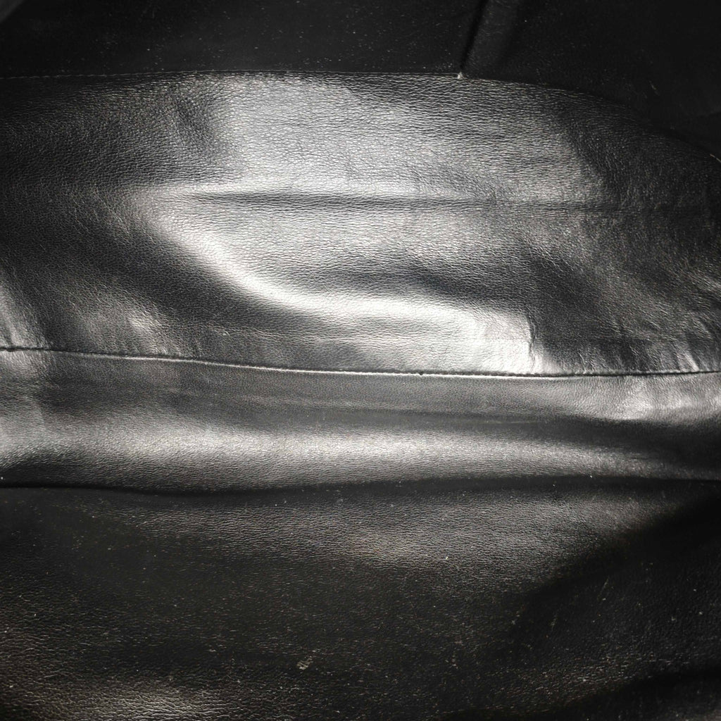 Chanel Quilted Tote Bag Black Patent Leather Silver Hardware