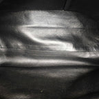 Chanel Quilted Tote Bag Black Patent Leather Silver Hardware