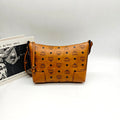 MCM MWSBSKM01 Shoulder Bag Cognac Visetos Canvas Gold Hardware