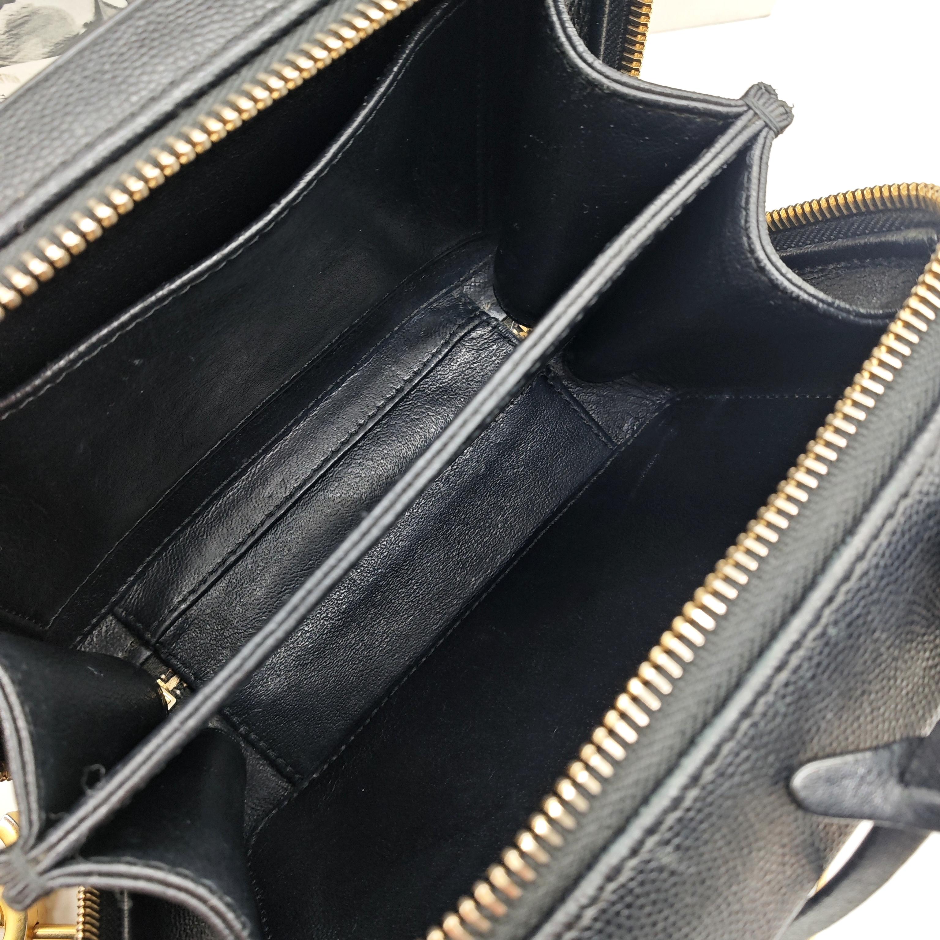 CHANEL Camera Bag | Black Litchi-Grain Leather | Gold Hardware
