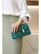 Bvlgari Serpenti Forever Shoulder Bag Deep Teal Leather Gold Hardware