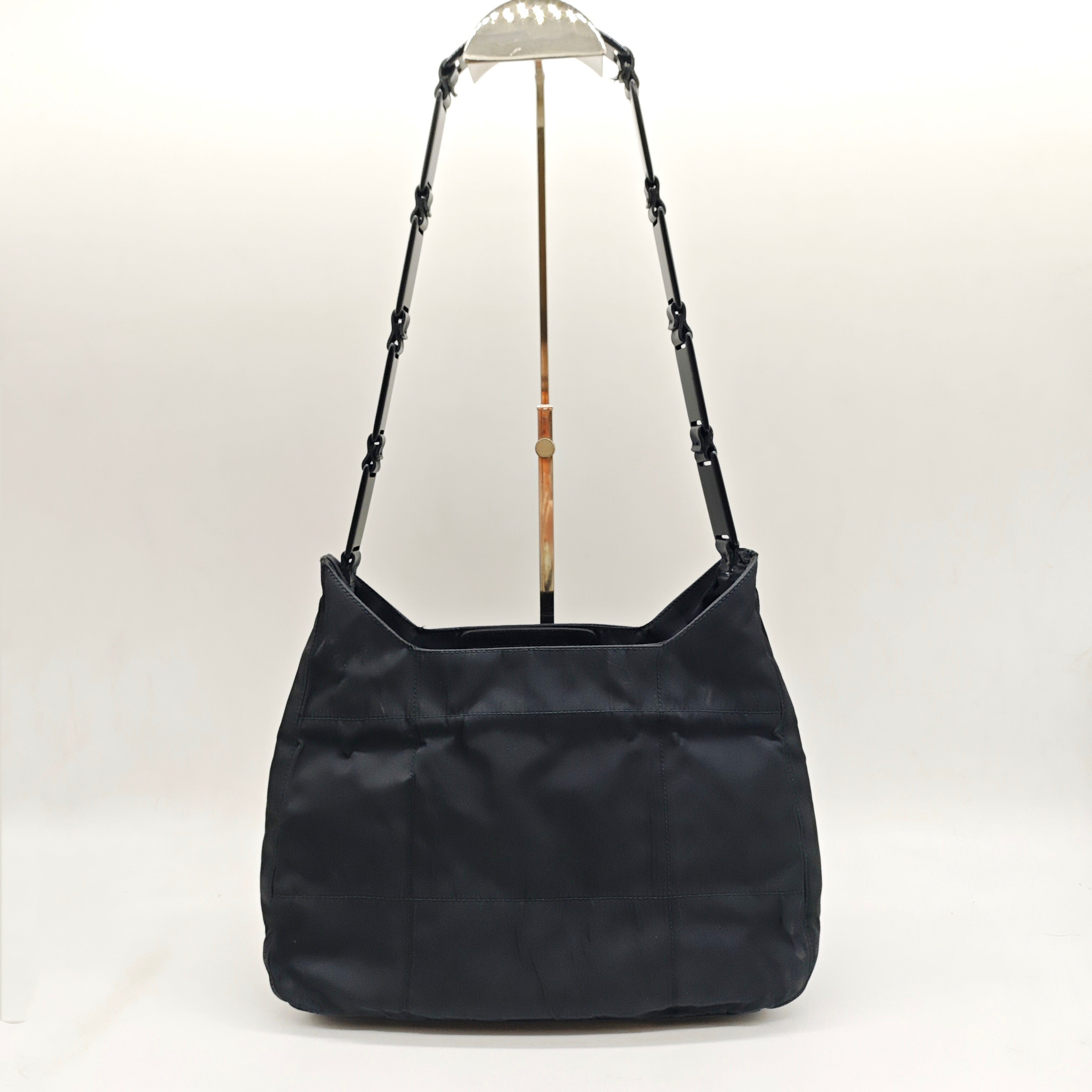 Prada Quilted Shoulder Bag Black Nylon Black Hardware