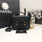 CHANEL Camera Bag | Black Litchi-Grain Leather | Gold Hardware