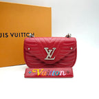 Louis Vuitton New Wave Shoulder Bag Red Quilted Leather Silver Hardware