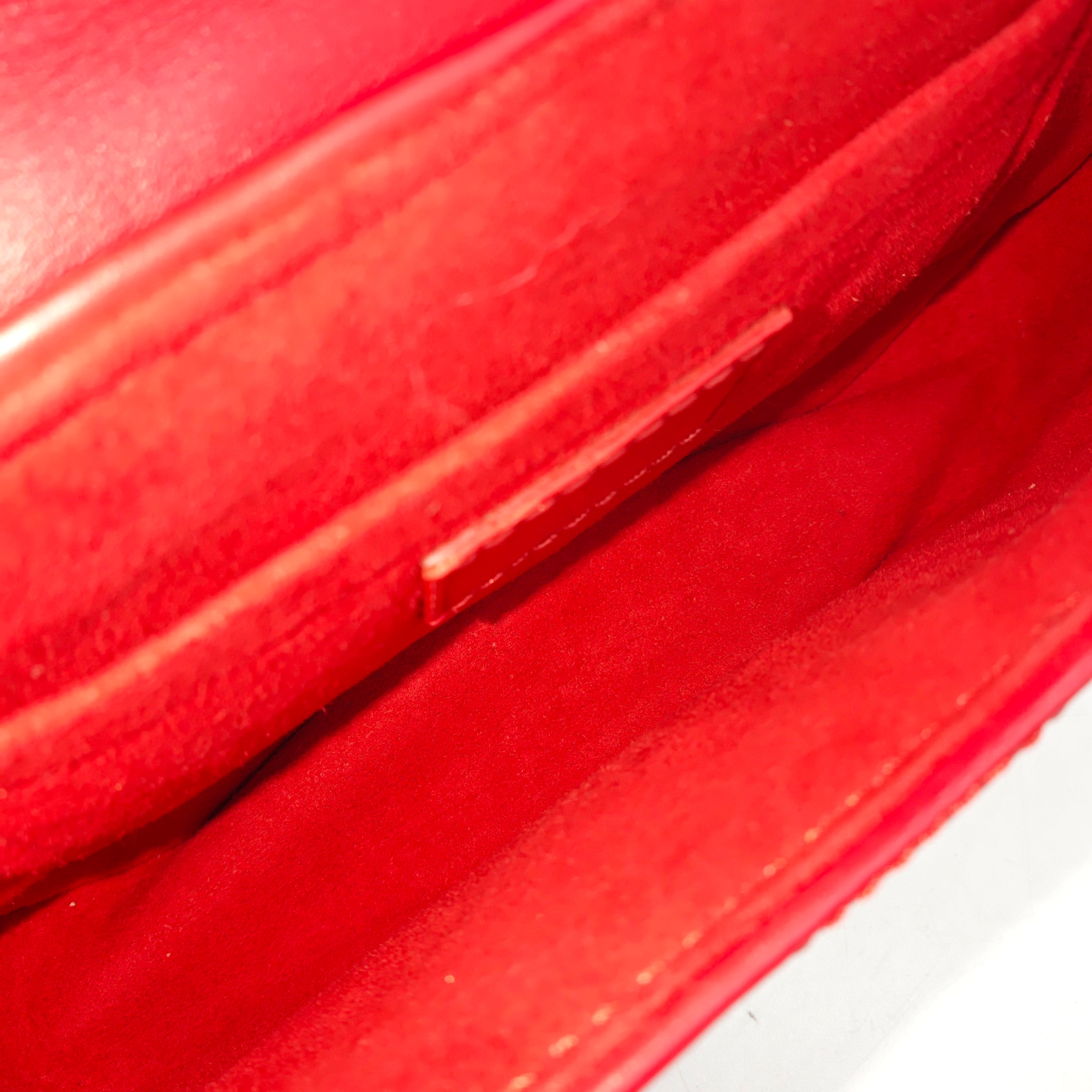 Louis Vuitton New Wave Shoulder Bag Red Quilted Leather Silver Hardware