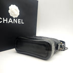 Chanel Gabrielle Small Hobo Handbag Black Quilted Lambskin Gold Silver & Ruthenium Hardware
