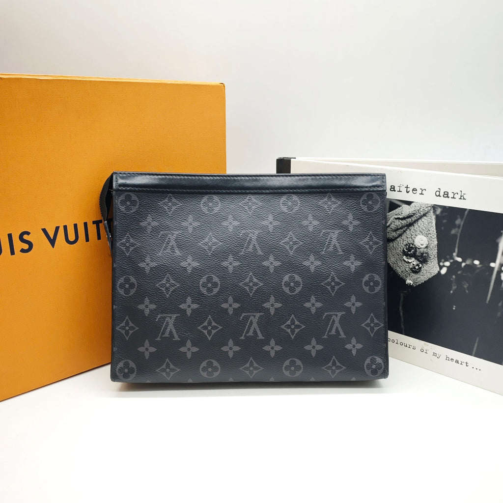 Louis Vuitton Toiletry Pouch Monogram Eclipse Canvas Silver Hardware