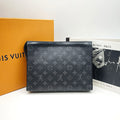 Louis Vuitton Toiletry Pouch Monogram Eclipse Canvas Silver Hardware