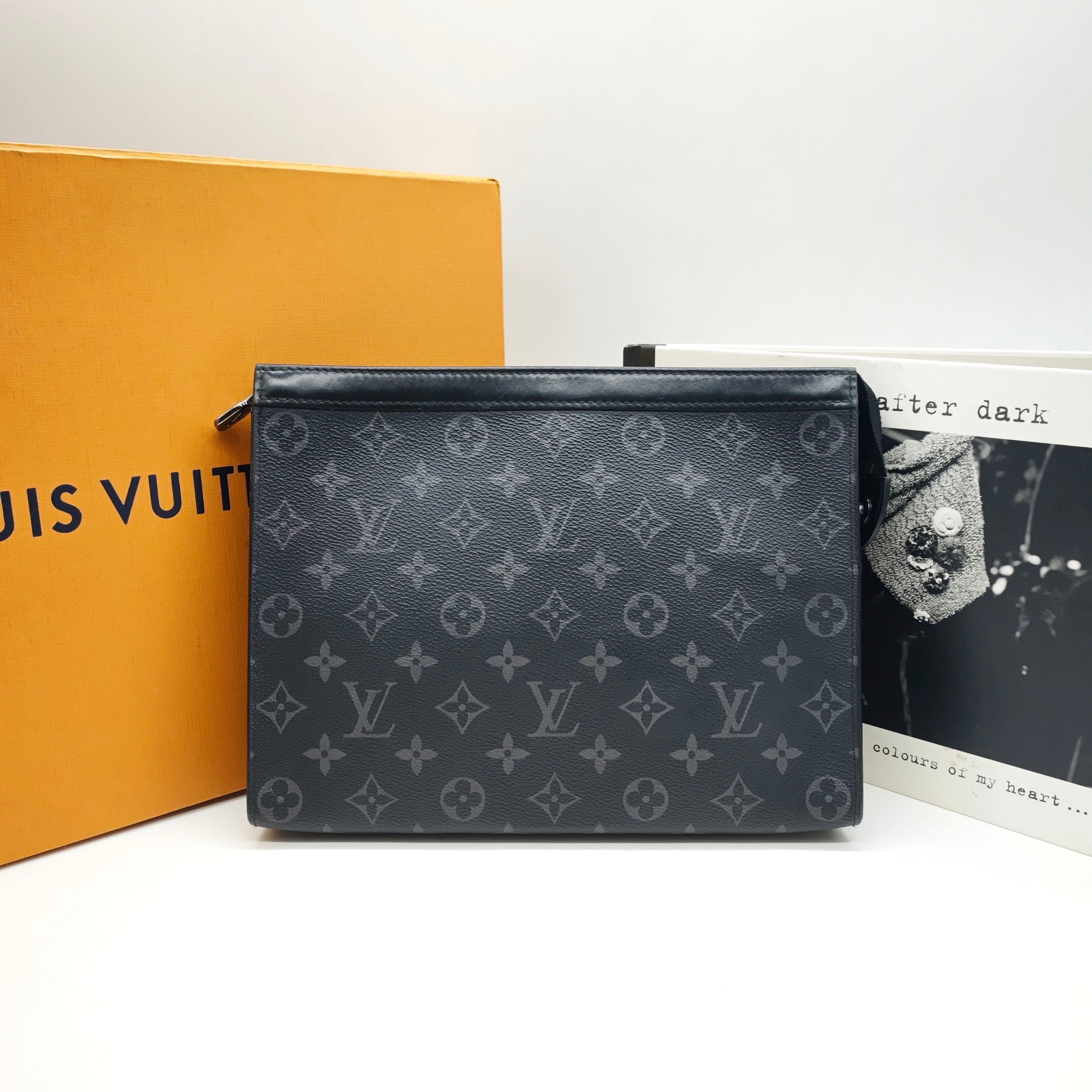 Louis Vuitton Toiletry Pouch Monogram Eclipse Canvas Silver Hardware
