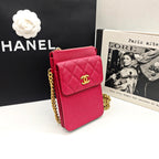 Chanel Classic Crossbody Bag Fuchsia Pink Caviar Leather Gold Hardware