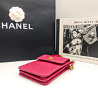 Chanel Classic Crossbody Bag Fuchsia Pink Caviar Leather Gold Hardware