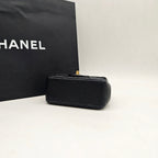Chanel Classic Flap Handbag Black Caviar Leather Gold Hardware