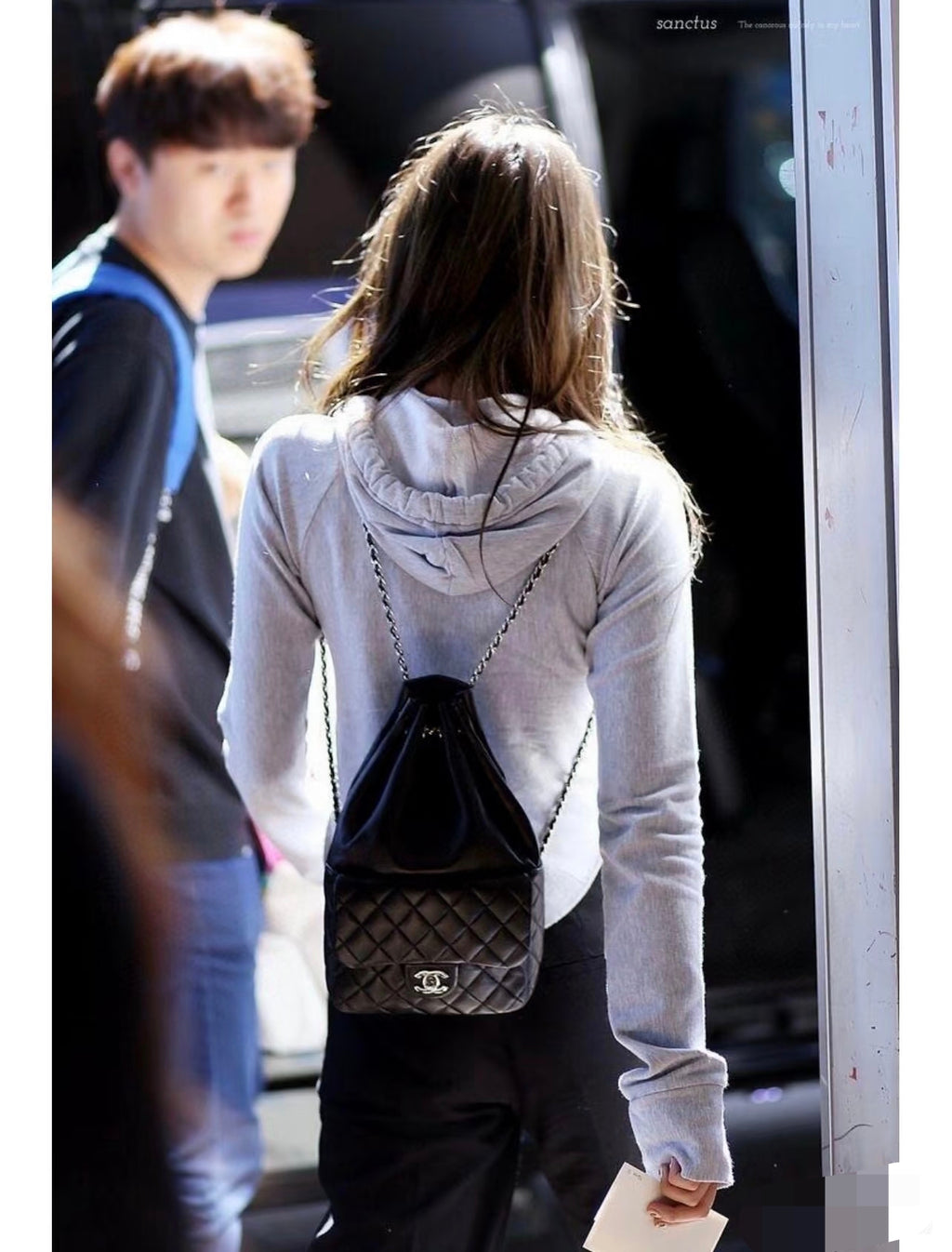 Chanel Quilted Backpack Black Leather Gold Hardware
