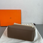 Hermes 24/24 Handbag Taupe Grained Leather Silver Hardware