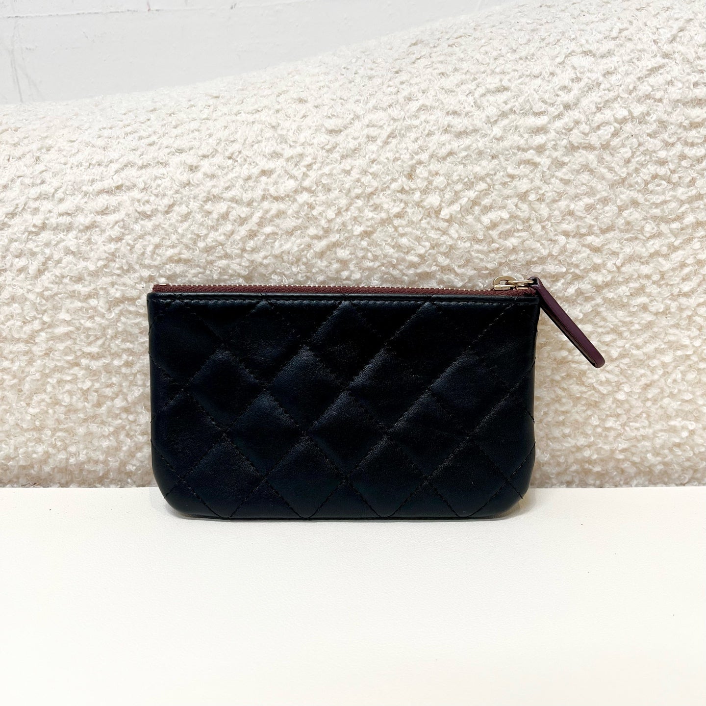 Chanel Classic Pouch Black Quilted Leather Gold Hardware